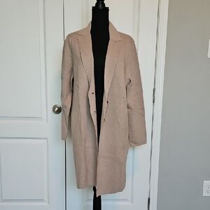 Banana Republic Long Knit Blazer Coat – Beige/Taupe (Size L, NWT)